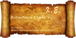 Kutschera Elmár névjegykártya